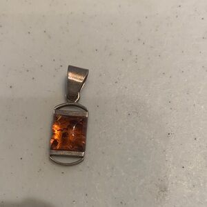 Amber Pendant with Sterling Silver